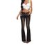 Women's Clothing Low Rise Flared Pants Sun Buckle Frayed Hem Flattering Straight Leg Cut Denim Clothing_mkmklike.com