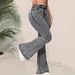 K Low Waisted Flared Slim Fit Pants For Women, Jeans Look Slim And Grey_mkmklike.com
