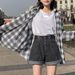 Women's Clothing Cotton Elastic Large Size Denim Shorts Women Summer Thin Style Net Celebrity Slim Loose High Waist A Wide Leg Shorts Women_mkmklike.com