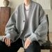 Solid Color Lazy Style Trendy High-end Brand Cardigan Spring And Autumn Loose Casual Jacket Hot Sale Men's Clothing_mkmklike.com