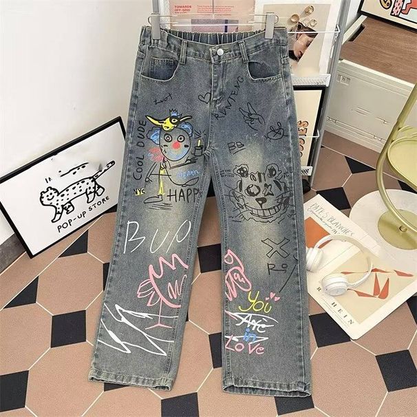 Men's Clothing Jeans For Men In Summer Loose And Casual Versatile Trendy Brand High Street Vibe Pants_mkmklike.com
