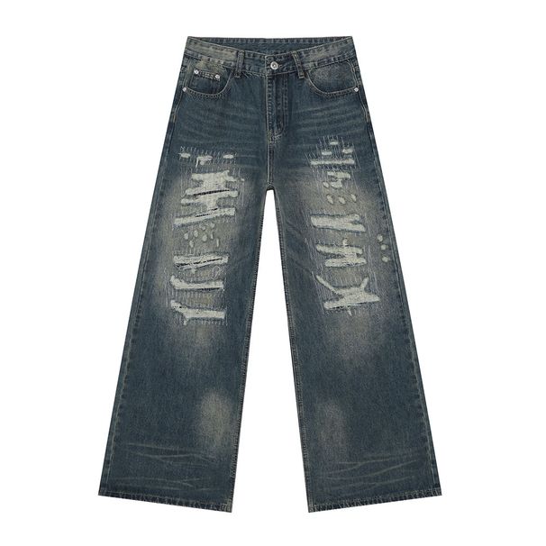 MTLCLOTHES Men's Clothing | New Autumn Arrivals: Unique Street-style Distressed Vintage Jeans, Loose And Versatile_mkmklike.com