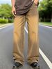 Amekaji Men's Washed Distressed Jeans Retro Trendy Brand Casual Loose Fit Long Trousers Export Workwear_mkmklike.com