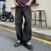 Men's Black Distressed Jeans – Vintage Cat Whisker & Ripped Straight-Leg Denim Pants With Relaxed Fit_mkmklike.com