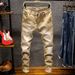 Men's Clothing Casual Pants Thin Nine Point Pants Trendy Summer Skinny Plus Size Loose Jeans_mkmklike.com