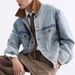 Gradient Washed Men's Color Blocked Lapel New Retro Distressed Casual Denim Jacket_mkmklike.com