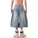 Men's Clothing Streetwise Distressed Denim Jeans - Vintage-Inspired Relaxed Fit Cropped Pants With Raw Hem Detail For Men & Women_mkmklike.com