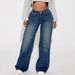 Women's Clothing Retro Blue Women's Jeans Loose Casual Straight Leg Wide Leg Trousers Spring Summer Fashion_mkmklike.com