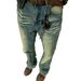 American High Street Yellow Mud Dyed Washed Blue Jeans With Micro Horn Fashion Brand Hip-Hop Pants For Men And Women_mkmklike.com