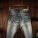 Men's Slim Straight Distressed Jeans Vintage Patchwork Ripped Denim Pants for Casual Streetwear_mkmklike.com