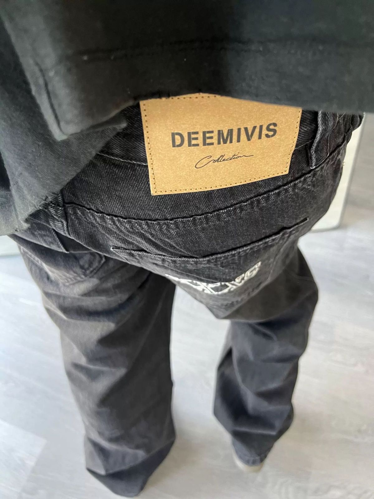 Spring Heavyweight Black Minimalist Washed American Straight Leg Jeans For Men Casual High Street Versatile Trendy Denim_mkmklike.com
