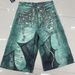 Men's Clothing New Fashion Favorite! Metal Decoration Mesh Printing Retro Style Metal Element Denim Shorts WL427 1_mkmklike.com