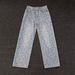 Men's Light Blue Jacquard Print Jeans – High-Waisted Straight-Leg With Flared Hem (S-3XL, Vintage Wash, Slim Fit, Streetwear Staple)_mkmklike.com