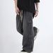 Men's Clothing new three-dimensional patch pocket jeans national trend brand hip-hop couple washed loose wide-leg trousers for men and women_mkmklike.com