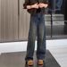 2024 Autumn/Winter New Wide-Leg Jeans For Plus-Size Women, Elastic Loose Fit, High-Waisted, Slimming, Straight-Leg_mkmklike.com