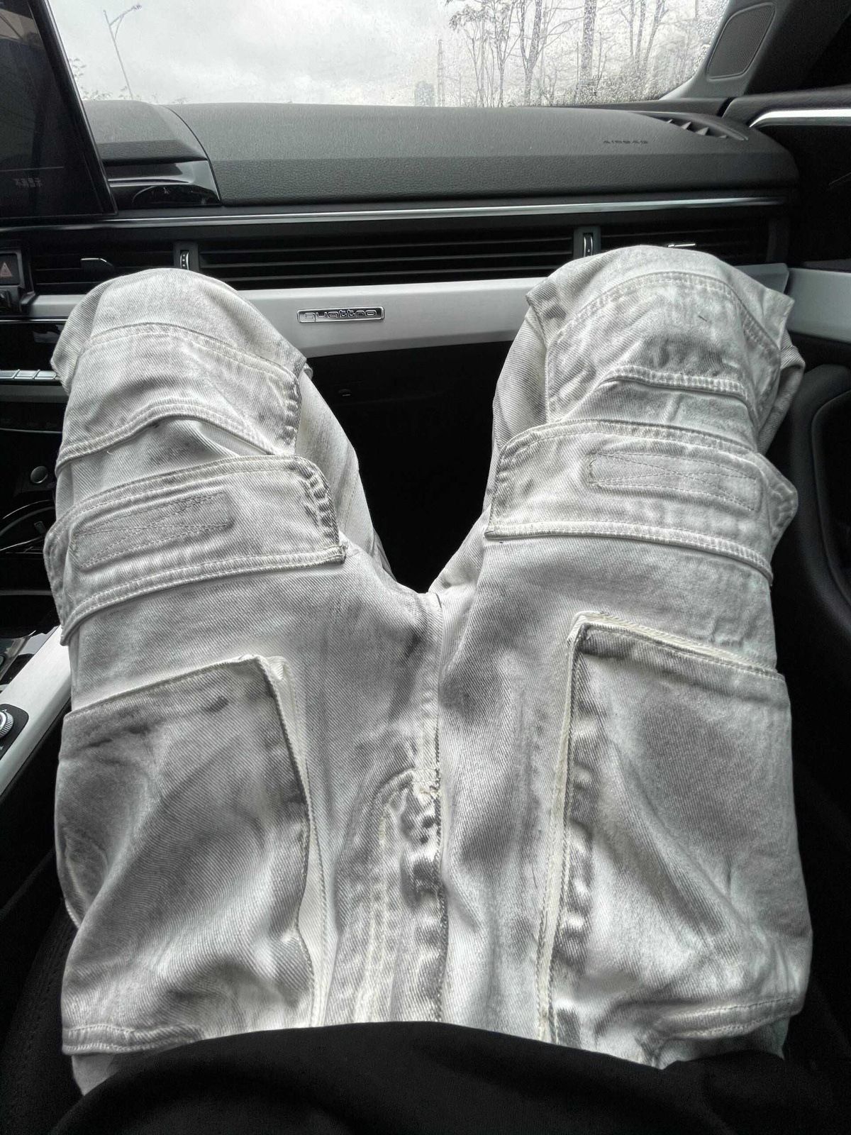 Men's Clothing Hiphop Heavyweight Multi Pocket Loose Overalls Wear Vibe High Street Dirty Design Wide Leg Jeans_mkmklike.com