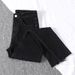 Women's Black High-waisted Slim-fit Fleece-lined Jeans, 2025 New Winter Thin Fleece Skinny Pencil Pants_mkmklike.com