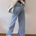 Women's Wide-Leg Workwear Jeans – Relaxed Fit, Utility Styling, 95% Cotton Stretch Denim (Midweight, Functional Pockets, Classic Blue)_mkmklike.com