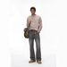 Men's Cleanfit Distressed Jeans Black Washed Denim Cat Whisker Tapered Leg Slim Fit for Everyday Wear_mkmklike.com
