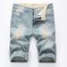 Summer New Trendy Men's Washed Straight Jeans Five-point Pants Korean Version Men's Casual Slim Shorts Cross-border_mkmklike.com