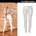 Women's Clothing White Leather Denim Pants With Stitching And Multi Zipper Motorcycle Style_mkmklike.com