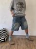 Unisex Casual High End Heavyweight Washed Denim Shorts Mid Length With Front Back Patchwork Design Retro Wide Leg Five Point Shorts_mkmklike.com