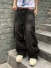 Streetwear Oversized Jeans – Distressed Washed Denim Pants, High Waist, Relaxed Fit, Long Straight Leg(6 Sizes, Light Blue/Black, Non-Iron)_mkmklike.com