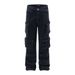 Design Multi-Pocket Cargo Jeans Trendy Men's Fashion Vibe Punk Functional 3D Patch Pocket Wide-Leg Straight Pants_mkmklike.com