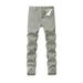 Men's Clothing Men’s Straight Leg Jeans – Retro Green Washed Denim Pants, High Street Fashion & Casual Wear_mkmklike.com