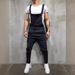 Pure Fashion Suspender Jumpsuit Distressed Men's Export Jeans Long Pants Overalls_mkmklike.com