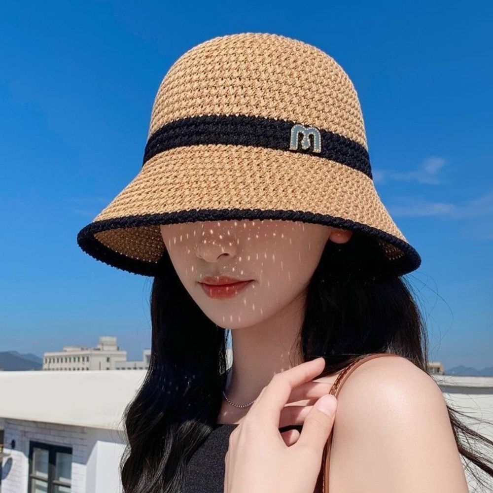 Hot Sale Bucket Spring Summer Hollow Cotton Linen Hat Solid Color Sunhat Fisherman Caps Casual Foldable Beach Cap_mkmklike.com