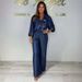 2025 Casual Fashion Set For Women, Showcasing Temperament With A Ruffle Collar Denim Suit_mkmklike.com