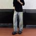 "Men's Floral Embroidered Straight Leg Jeans – Slim Fit Vintage Denim With Artistic Botanical Stitching (Retro Streetwear, Summer Essential)"_mkmklike.com