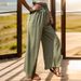 Women's Printed Trousers Commuter Style High Waist Elastic Wide Leg Pants Women_mkmklike.com