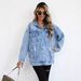 Women's Distressed Denim Jacket Style Top_mkmklike.com