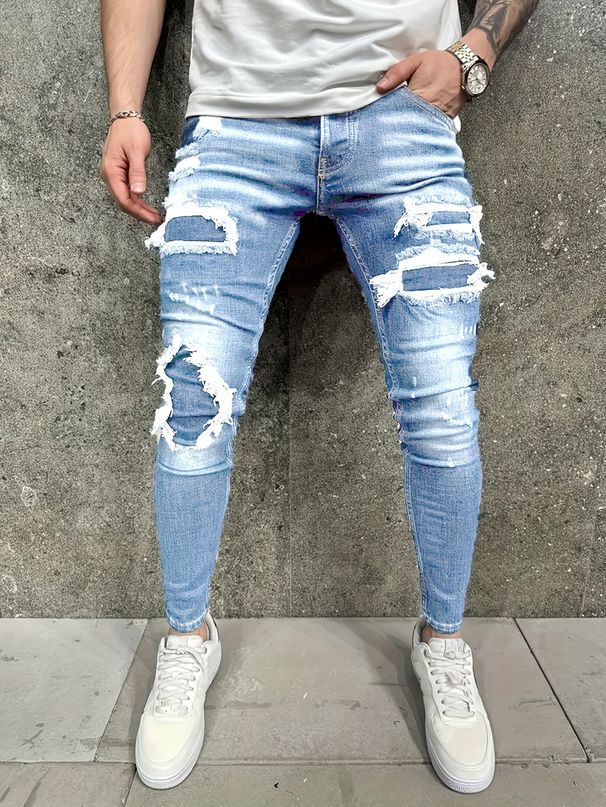 New Purple Patch Jeans Slim Fit Casual Men's Pants Trend_mkmklike.com