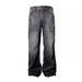 Men's Clothing Ice Blue 517vibe Lightning Burst Crack Blue Cleanfit Jeans Heavy Wash Straight Bootcut Pants_mkmklike.com
