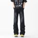 Men's Vintage Button-Fly Jeans – Retro High-Street Straight & Flare Denim Pants (Blue/Black) Secret Storage_mkmklike.com