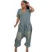 Women's Clothing Loose Fashion Personality Large Pocket Washed Denim Jumpsuit_mkmklike.com
