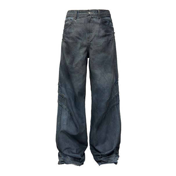 Unisex High Street Distressed Jeans Loose Straight Leg Trousers Dirty Wasteland Style Chinese Streetwear Brand Couple's Clothing_mkmklike.com