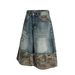 Men's Clothing Washed Advanced Stitching Camouflage Design Men's Loose Straight Leg Seven Point Jeans_mkmklike.com