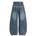 Trendy High Street Letter Print Scimitar Jeans Men's Cargo Washed Vintage Loose Wide-Leg Floor-Length Pants_mkmklike.com