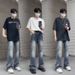 Nordmann Men's Straight Loose Jeans American High Street New Casual Trendy Slim Fit Versatile Retro Long Pants_mkmklike.com