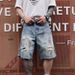 Men's Clothing Trendy Men's Distressed Denim Shorts Summer Loose Fitting Five Point For Formal & Casual For Men_mkmklike.com