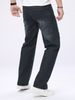 Men's Dark Blue Ripped Straight Leg Denim Jeans Trendy Casual Suitable For All Seasons_mkmklike.com