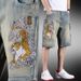 Men's Chinese Tiger Embroidered Denim Shorts – Loose Fit Distressed Cargo Shorts With Vintage Style_mkmklike.com