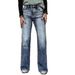 Women's Washed Stretch mid Rise Casual Straight Leg Jeans Versatile Fashionable Cotton Denim for Spring/Autumn Summer_mkmklike.com