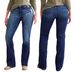 Women's Stretchy Flared Jeans With Distressed Details - Mid Rise Bootcut Denim Pants For Casual & Office Wear (Navy, Blue, Sky Blue) - S-xxl_mkmklike.com