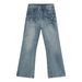 Men's Clothing Slim Fit Flared Jeans For Men Style Cleanfit Blue Denim Pants With Lightning Crack Pattern Long Trousers_mkmklike.com