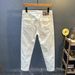 Nordmann White Jeans Men's Cat Whiskers Ripped 2025 New Slim Fit Skinny Stretch Versatile High Street Trendy Long Pants_mkmklike.com